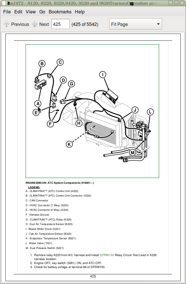 John Deere Tractors 9120, 9220, 9320, 9420, 9520, 9620 Diagnosis and
